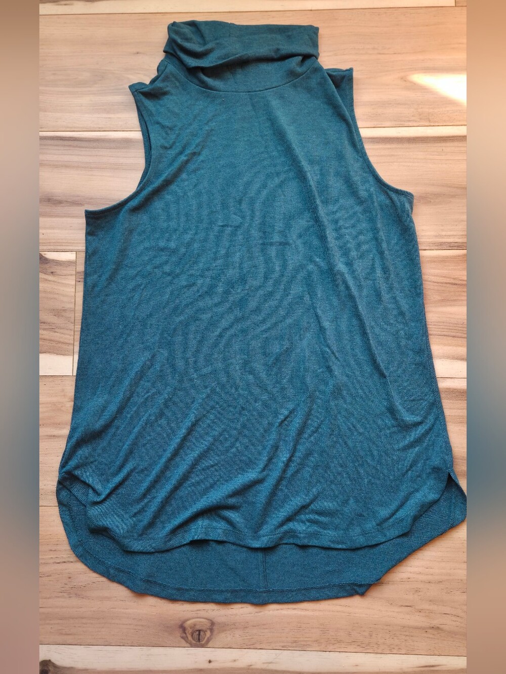 LOFT Women's Teal Blue Sleeveless Cowl Neck Top Blouse Size Medium M - Picture 2 of 5